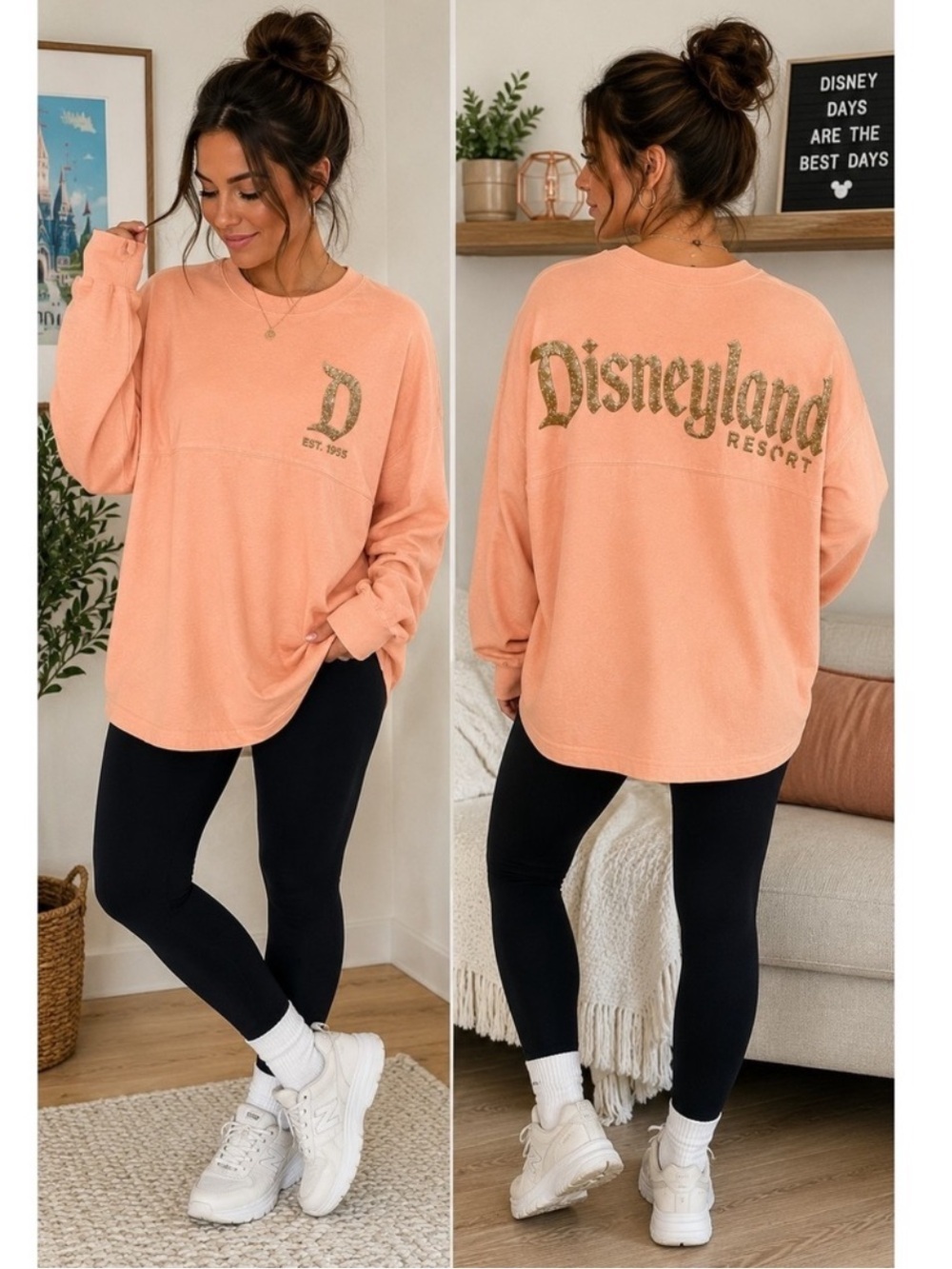 Disney Parks peach and rose gold glitter Disneyland Resort Spirit Jersey